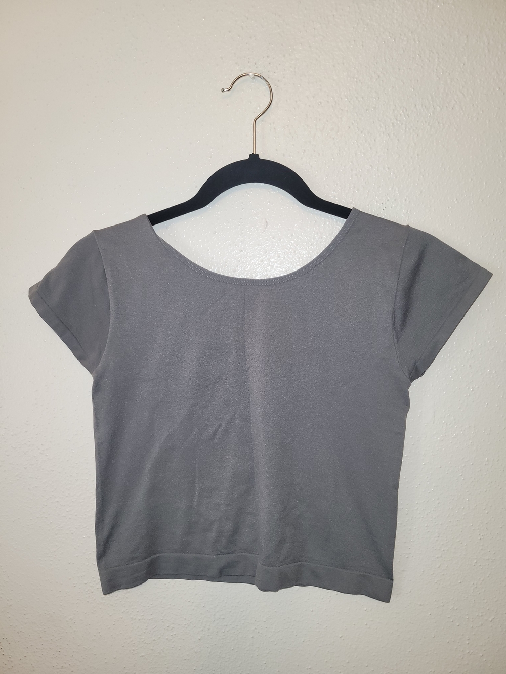 Intimately Free People Seamless Cap Sleeve Crop Tee Gray Size M/L